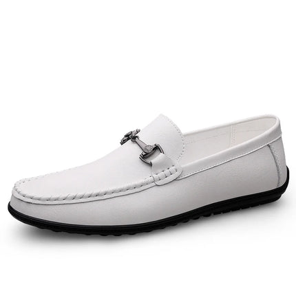 Mocassini di lusso da uomo estivi Scarpe slip on in pelle Mocassini traspiranti bianchi Scarpe casual Mocasines Hombre