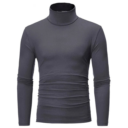 Thermal Underwear Tops Men Spring Clothes Thermal Shirt Autumn Men's Winter Tights High Neck Thin Slim Fit Long Sleeve T-shirt PlatiNum
