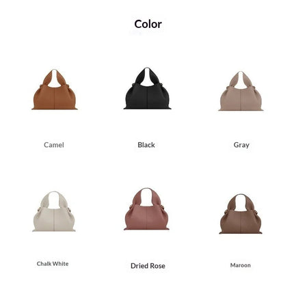 Borsa a Tracolla Cloud Dumpling da Donna, Borsa a Spalla Minimalista di Lusso in Vera Pelle Composita di Vacchetta, Piccola Dimensione