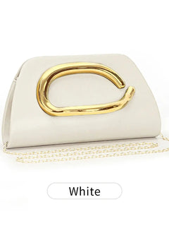 Bolso de noche de mujer con cierre magnético dorado, bolso de diseño de lujo, bolso de mano para fiesta y banquete con cadena, bolso de hombro a la moda