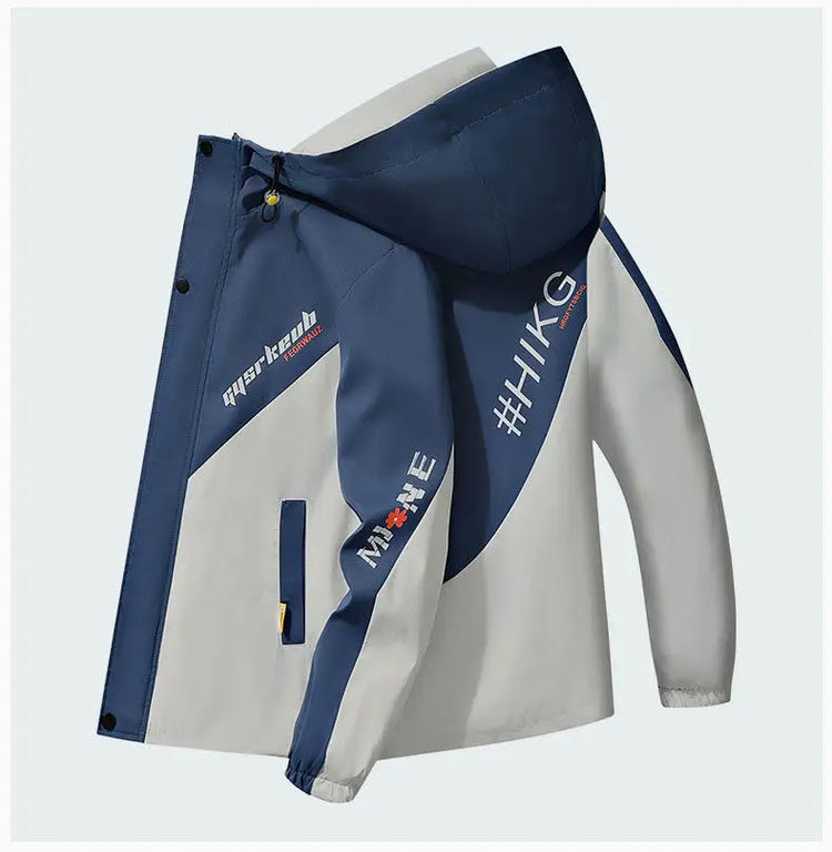 2024 Spring and Autumn jackets Fashion Trend Hooded Coat Men's Casual letter pattern Comfortable Waterproof Jacket M-4XL