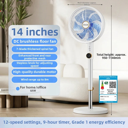 Ventilatore a Torre con Inverter DC, Ultra Silenzioso a 12 Velocità con Telecomando, Ventilatore Oscillante a Risparmio Energetico per Soggiorno/Camera da Letto