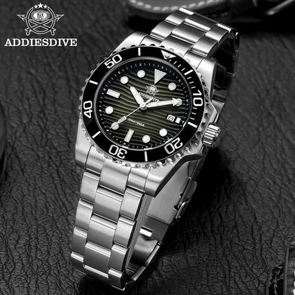 ADDIESDIVE Luxury Men's Quartz Watch Japan 2115 Stainless Steel Diving Luminous Watches 200m Waterproof High-End Wristwatch New