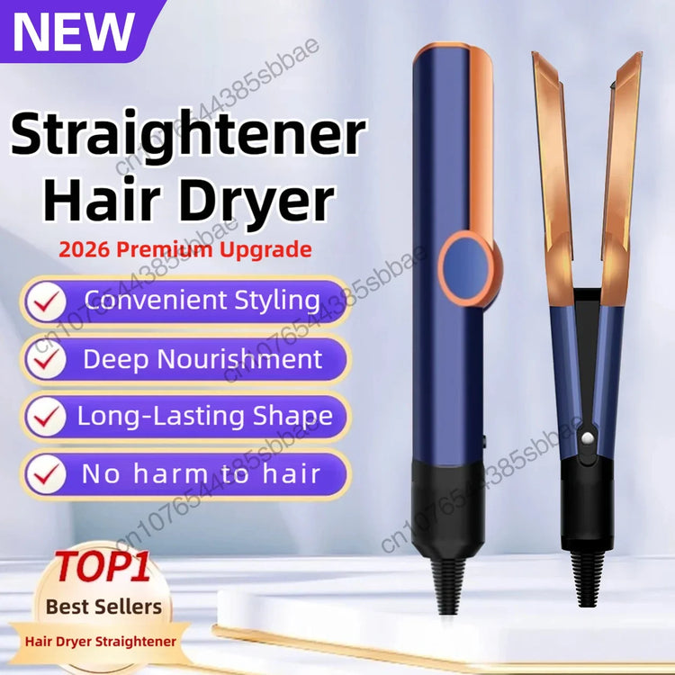 Tinsol 2-in-1 Air Hair Straightener And Dryer Negative Ion Hair Styler Long-Lasting Styling Tool Hairdryer Machine for Salon