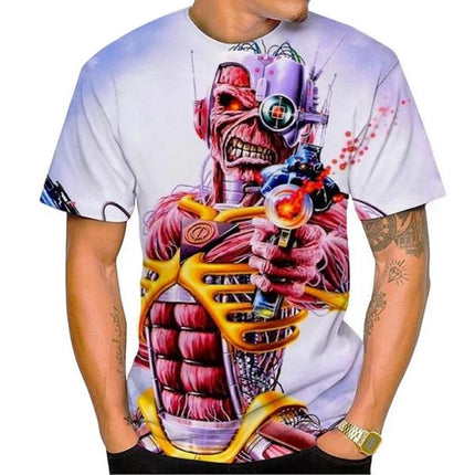 Custom T-shirt Nostalgic Fashion 3D Printed Heavy Metal Music Devil Cool Summer Fashion