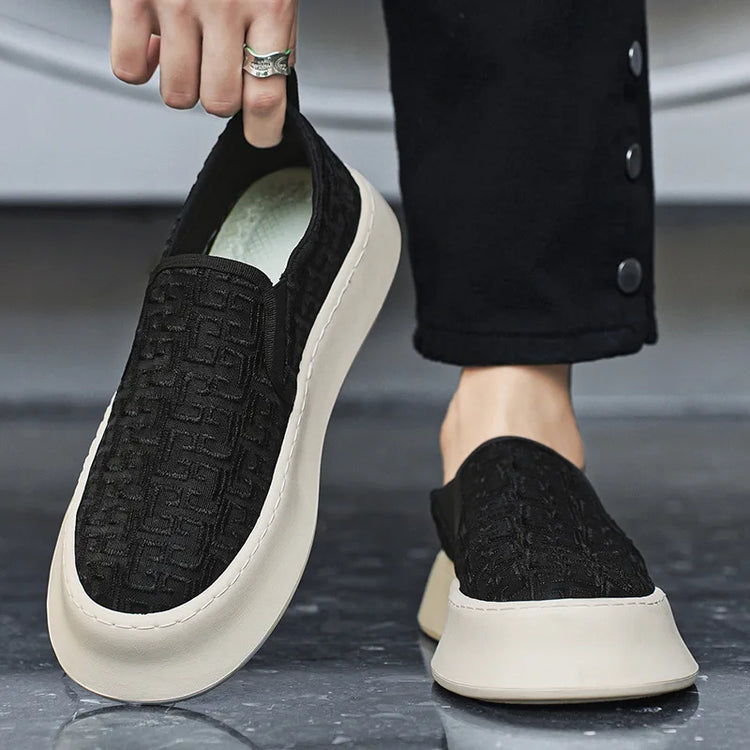 2025 Autumn New Fashion Shallow Mouth Casual Canvas Shoes for Men Breathable Comfortable Niche Design Versatile Chunky Sneakers