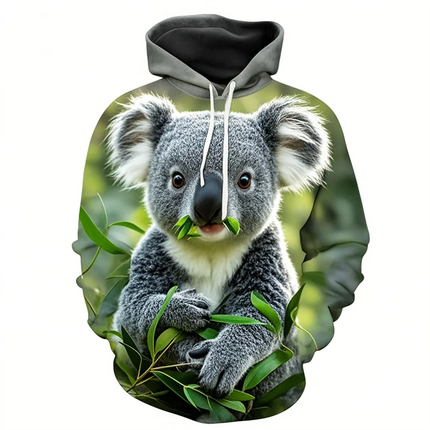 New Cute Koala 3D Print Sweatshirt For Men Women Casual Animal Graphics Pullovers Streetwear Casualfashion Long Sleeve Hoodie