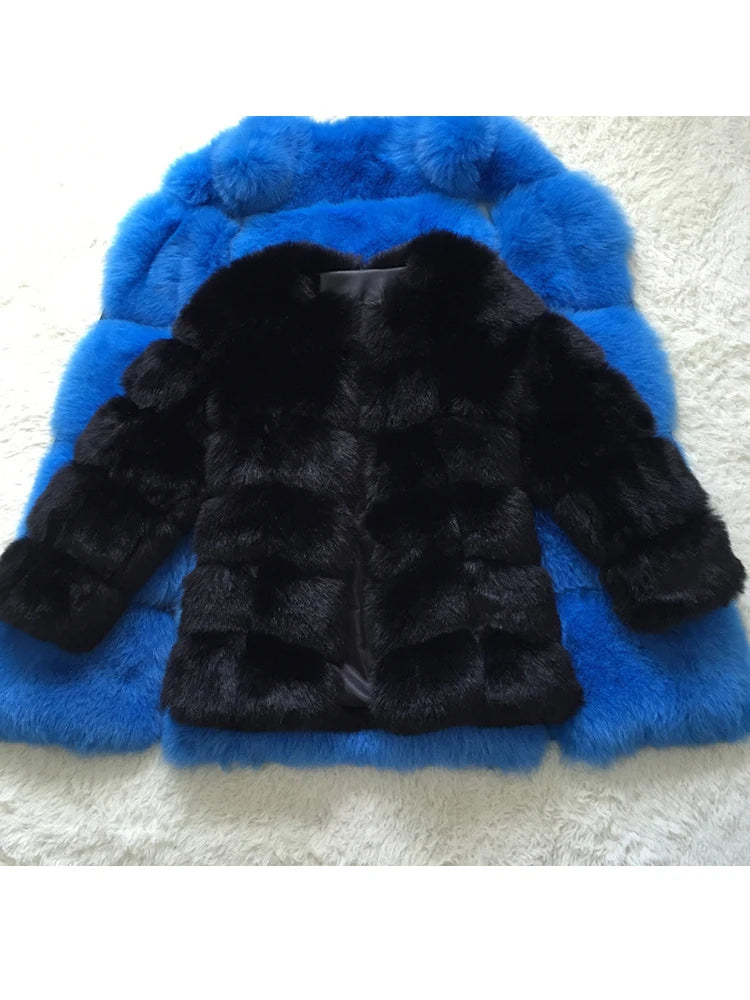 ZADORIN New Luxury Splicing Long Faux Fur Coat Woman Thick Warm Winter Fashion Fluffy Jacket Faux Fur Coats for Woman Outerwears