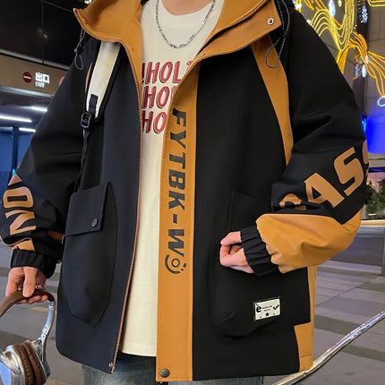 Fashion 2026 Spring Autumn Men's Casual Hooded Jackets Youth High Quality Streetwear Loose Coat Outdoor Windbreaker Top Clothing