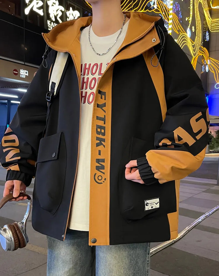 Fashion 2026 Spring Autumn Men's Casual Hooded Jackets Youth High Quality Streetwear Loose Coat Outdoor Windbreaker Top Clothing