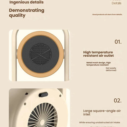 Portable Space Heater for Personal Use 500W Electric Heaters Indoor with Thermostat Fast Heating for Bedroom Office and Indoor