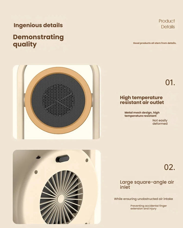 Portable Space Heater for Personal Use 500W Electric Heaters Indoor with Thermostat Fast Heating for Bedroom Office and Indoor