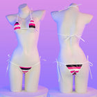 Set bikini in pelle con stampa a strisce classiche Nuovo costume da bagno sexy con fasciatura Costumi da bagno donna Costumi da bagno estivi Costume da bagno taglio alto platinumshop