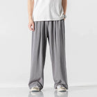 Pantaloni da uomo in cotone e lino, comodi, traspiranti, con elastico in vita, pantaloni da uomo in tinta unita, casual, stile Harajuku, pantaloni larghi a gamba dritta