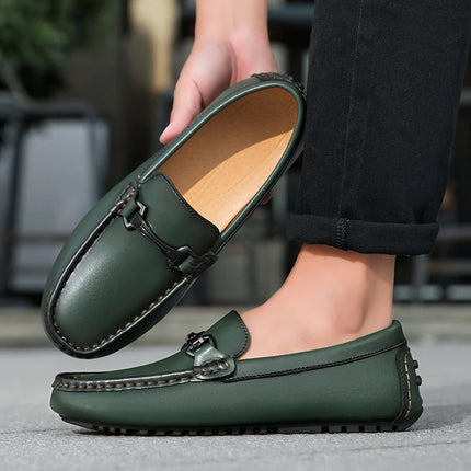Mocassini in Pelle da Uomo Stile Britannico, Traspiranti, Slip-on, per Guida e Outdoor, Scarpe Casual Classiche Fatte a Mano, Design Elegante