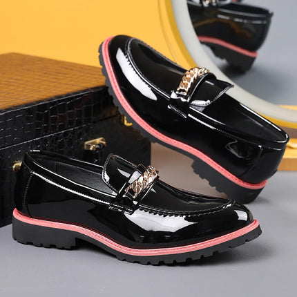 Scarpe da Uomo Trendy, Mocassini di Design con Catena Metallica, Scarpe Eleganti da Lavoro, Nuove Scarpe Casual in Pelle Slip-on, Scarpe da Cerimonia