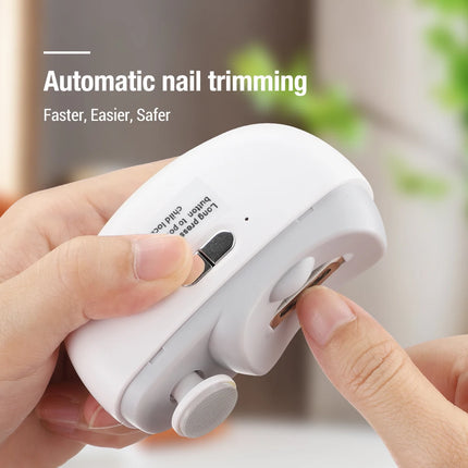 Electric Nail Clipper 2 in 1 Safety Automatic Fingernail Trimmer With Light 2 Speed Portable Nail Polishing for Kids Adults