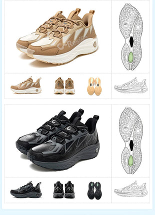 ONEMIX Scarpe da trail running da uomo Scarpe da ginnastica in pelle antiscivolo indossabili Supporto stabile Scarpe sportive fuoristrada Scarpe da ginnastica da passeggio all'aperto PlatiNum