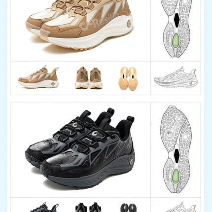 ONEMIX Scarpe da trail running da uomo Scarpe da ginnastica in pelle antiscivolo indossabili Supporto stabile Scarpe sportive fuoristrada Scarpe da ginnastica da passeggio all'aperto PlatiNum