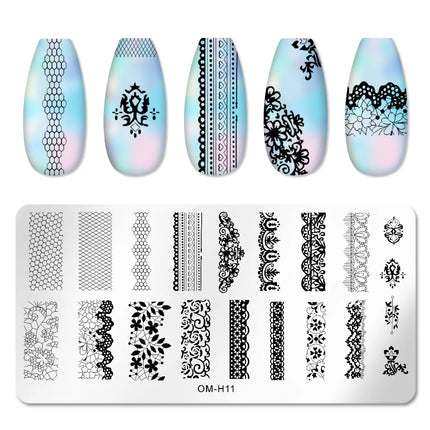 Nail Art Templates Stamping Plate Design Flower Leaf Butterfly Christmas Lace Stamp Templates Plates Image Manicure Accessories