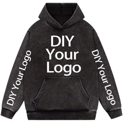 Washed Retro Hoodies 5 Colors 100%Cotton Hoody Customized Personalized Pattern Customization Pullover Team Logo Company Logo