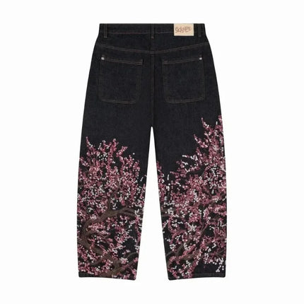 Jeans Boot Cut Retrò Miss Me da Donna, Nuovi Jeans Blu Y2K con Tasche Ricamate, Stile Hip Hop Harajuku Gotico, Pantaloni Larghi Streetwear
