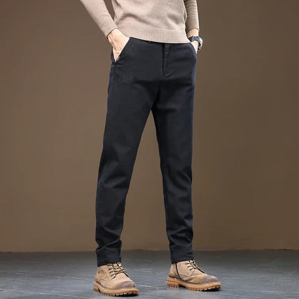 2026 New Autumn Winter Slim Straight Casual Pants Men Business Pants Trousers Male Work Clothes Black Gray Coffee Mens Clothing