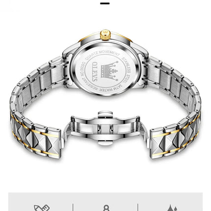OLEVS Orologio da uomo al quarzo originale Orologio da uomo di lusso con calendario aziendale alla moda in acciaio inossidabile Orologio da specchio a forma impermeabile platinumshop