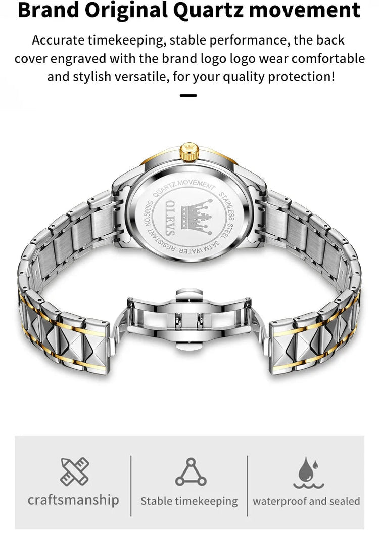 OLEVS Orologio da uomo al quarzo originale Orologio da uomo di lusso con calendario aziendale alla moda in acciaio inossidabile Orologio da specchio a forma impermeabile platinumshop