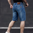 Wthinlee Nuovi Jeans da Uomo Business Casual Elasticizzati Moda Classica Blu Nero Pantaloncini Estivi in Denim da Uomo Lunghezza al Ginocchio
