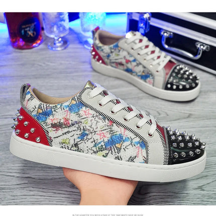 Comfortable Breathable Studded Sneakers for Men Women Casual Sports Shoes Fashion Lightweight Walking Shoes