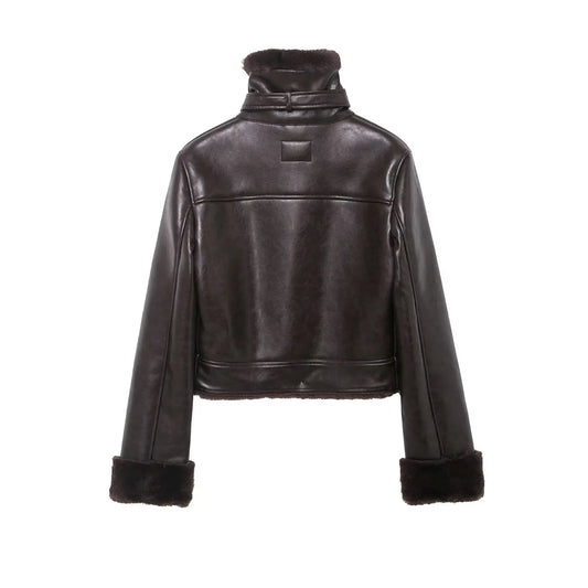 Women Leather Jacket 2025 New Autumn Winter Fashion Double-Sided Wear Coat Female Faux Fur Warm Outerwear Casual New In Jackets