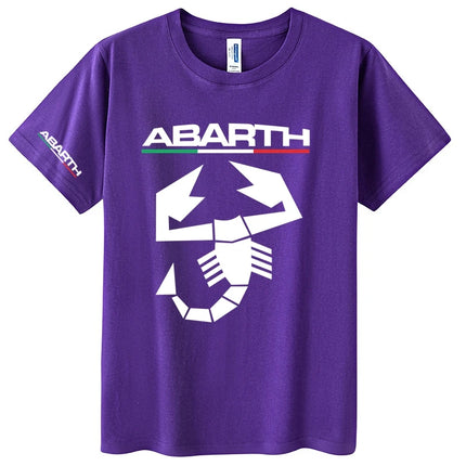 Abarth Scorpion 100% Cotton Men's T-shirt Abarth Scorpion White Black Sport Car Racing Italy Motor Tuning Rally Car Men TShirt