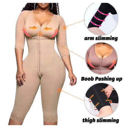Guaine colombiane per tutto il corpo Shaper Tute ad alta compressione Postoperatorio Dopo il parto Lipo Braccio Vita più sottile Riducendo Shapewear