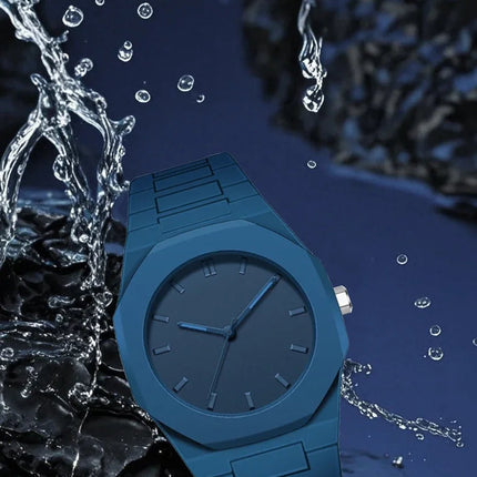 Orologio al quarzo dal design minimalista per uomo, casual, leggero, cinturino in plastica, impermeabile, sportivo, da lavoro, orologio creativo da uomo platinumshop
