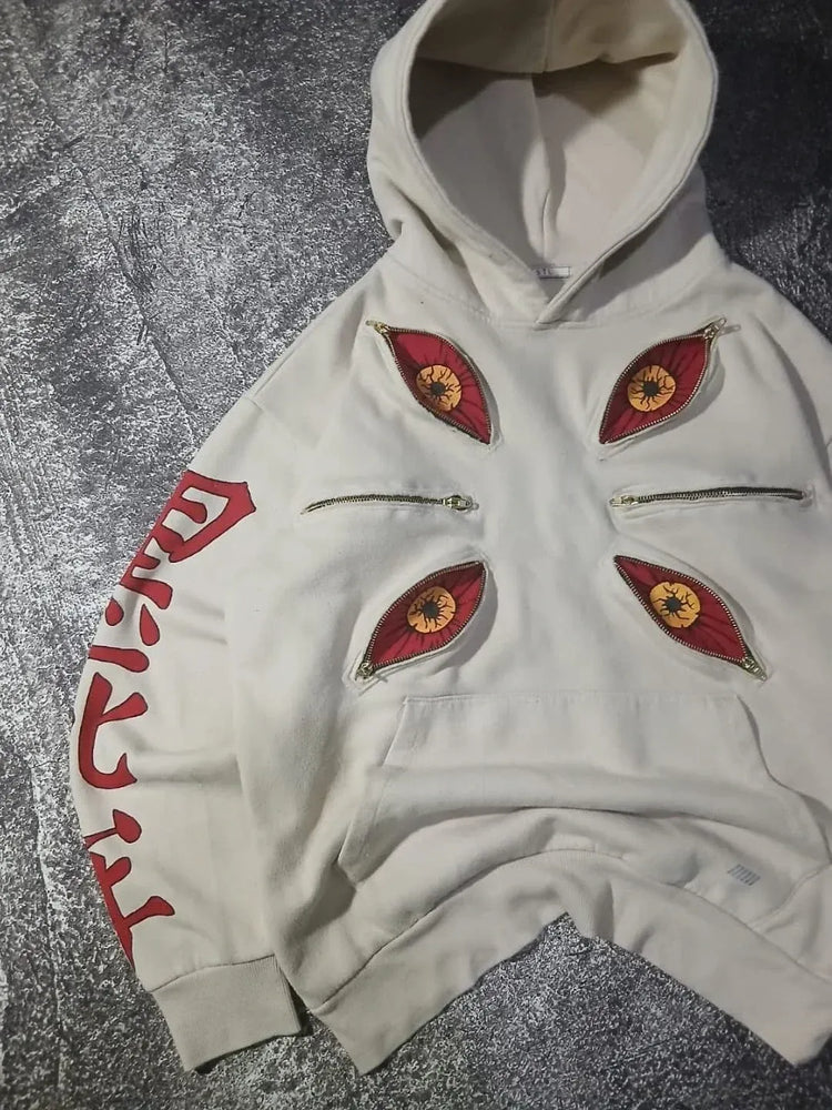 Cool Design Multi Zipper Sweatshirts Punk Street Hoodies Women Hip Hop Anime Hoodie Y2k Couples Plus Size Casual Streetwear