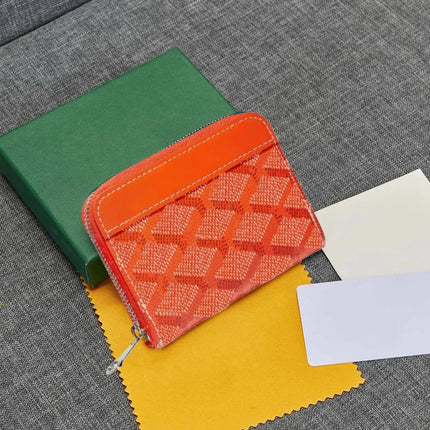 Portafoglio unisex con cerniera in vera pelle, mini borsa quadrata, borsa portaoggetti alla moda con scomparti multipli per monete e carte, per uso quotidiano