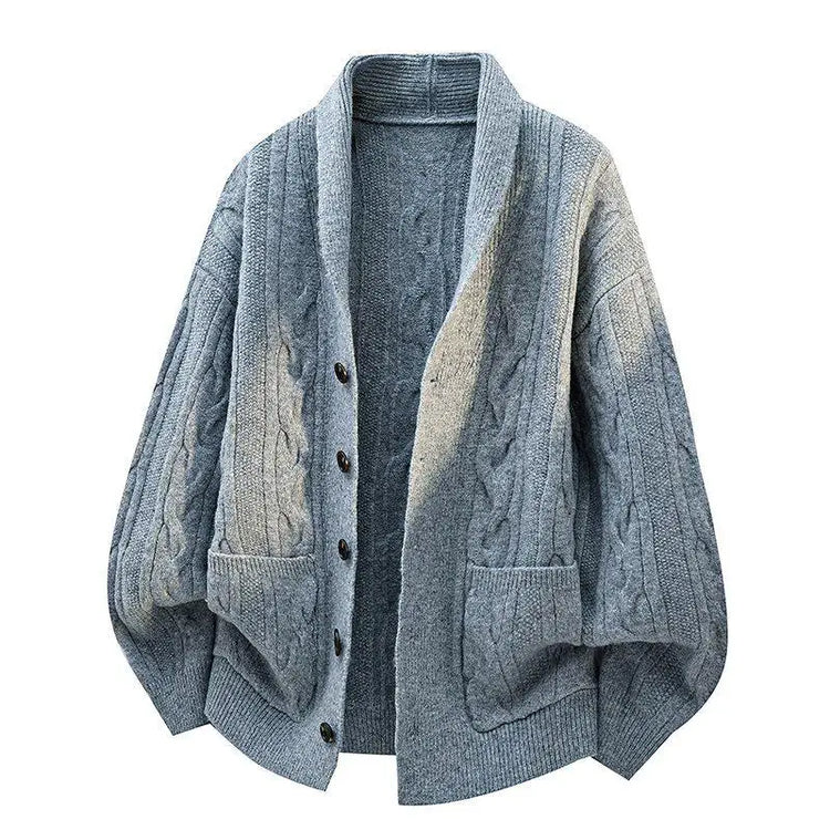 Legible Autumn and Winter Casual Sweater Men Loose Knitted Cardigan Male Round Neck Collar Sweatercoats Man