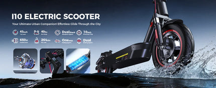 IScooter i10 Scooter elettrico 10 pollici 650W 15Ah Scooter elettrico pieghevole Kick Scooter gamma massima 45km eScooter elettrico Whit APP