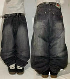 Jeans Larghi da Donna Y2K Gothic Hip Hop Joker con Stampa Retrò e Ricami a Lettere, Nuova Moda Americana 2026