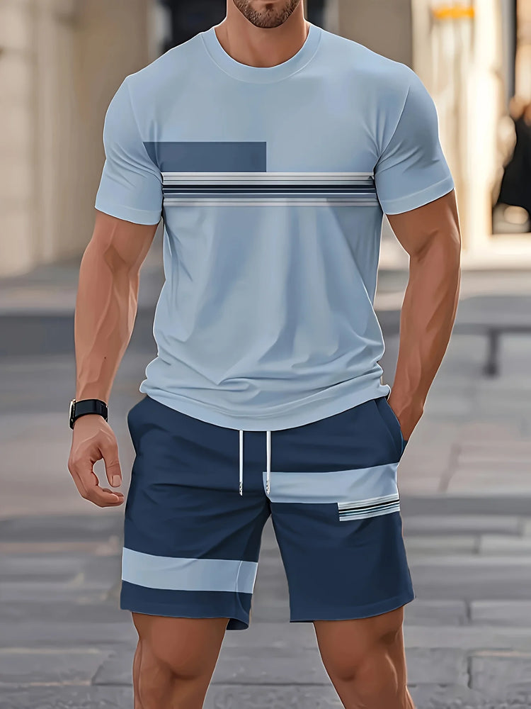 2026 Set da due pezzi casual da uomo di nuovo arrivo estivo 2026 Camicia a maniche corte con stampa