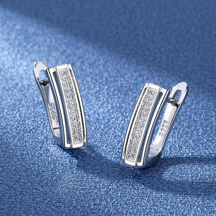 Orecchini in argento sterling 925 gioielli di alta qualità retrò modello semplice orecchini con zirconi bianchi viola vendita calda platinumshop