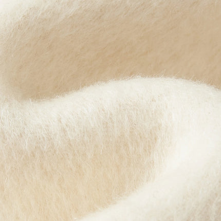 DUSHU Short Wool Coat  Fox Fur Collar and Camel Hair Women Warm Single Breasted Elegant Temperament Winter Batwing Sleeve