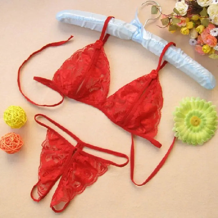 Sexy Lingerie Sets lace Transparent Bra panty Suspender Thong Set temptation perspective Mesh erotic costume Women sex bikini