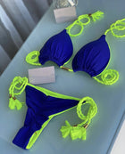 Costume da bagno sexy da donna in tinta unita, due pezzi, triangolare, con corda intrecciata, set bikini, costume da bagno da spiaggia, Biquinis brasiliani platinumshop