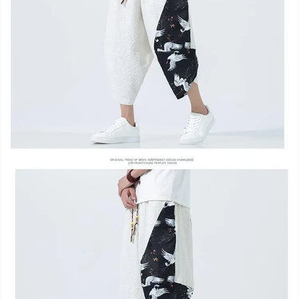 Pantaloncini estivi da uomo stile giapponese retrò comodi pantaloni da spiaggia traspiranti da uomo cintura elastica pantaloni casual Harun larghi e sottili