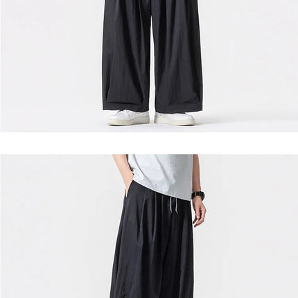 Pantaloni Harem Oversize da Uomo Leggeri Sottili Traspiranti Tinta Unita Stile Harajuku Gamba Larga Casual Moda Pantaloni Dritti Uomo 5XL