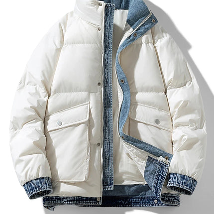 2025 Autumn and Winter New Down Jacket Fashionable Thickened Short Hooded Bakery Jacket for Men
