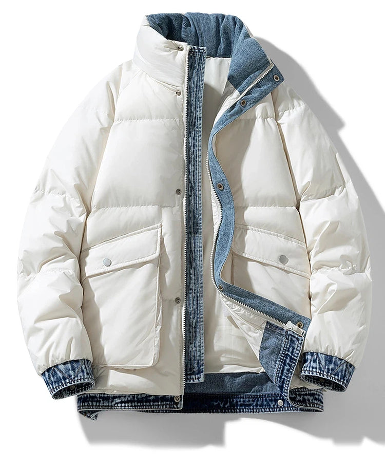 2025 Autumn and Winter New Down Jacket Fashionable Thickened Short Hooded Bakery Jacket for Men