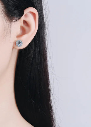 KNOBSPIN 1ct D Color Moissanite Earring For Women Wedding Fine Jewely with GRA 925 Sterling Sliver Plated 18k White Gold Earring PlatiNum